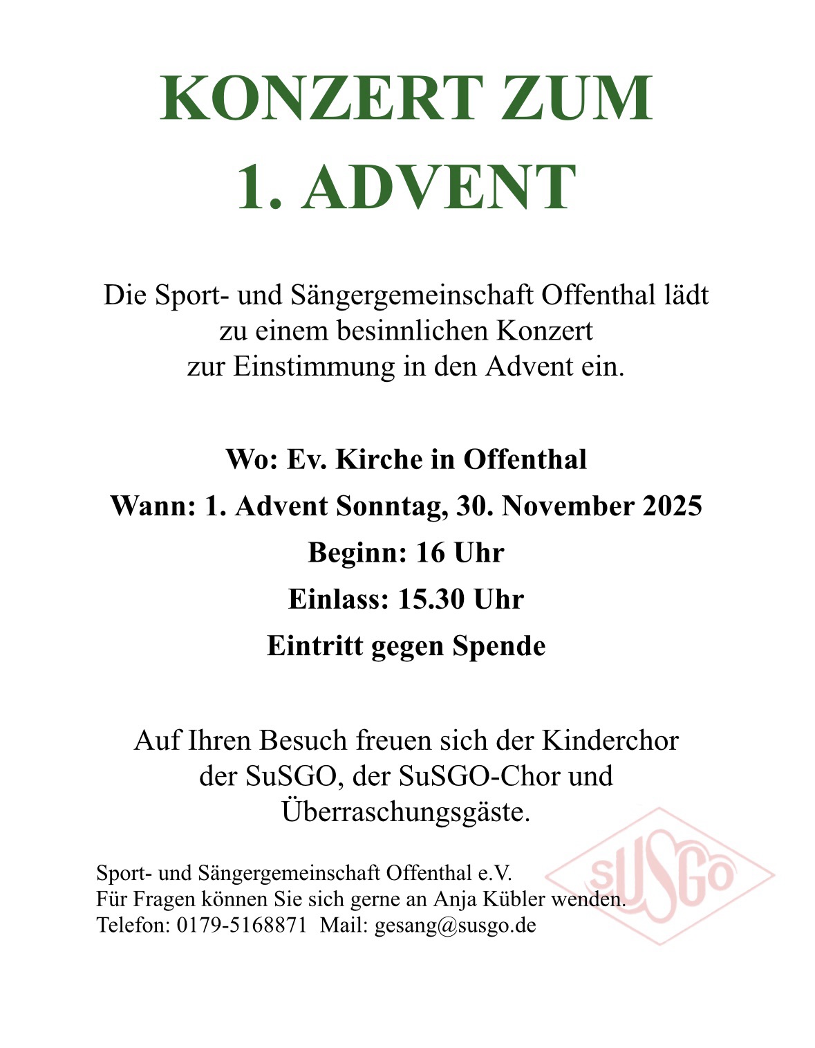 ✨ Konzert zum 1. Advent ✨